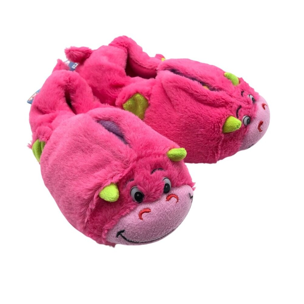 Flipazoo Girls Slippers Novelty Faux Fur Soft Sole Pink Size 12/13
